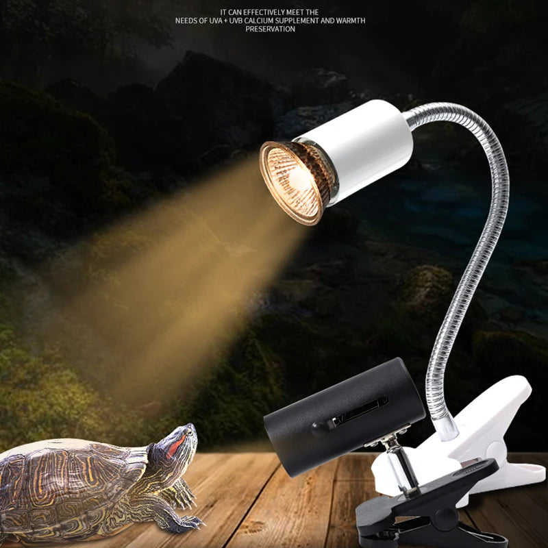 UVB E27 Pet Reptile Lamp Clip-on Bulb Lamp Holder UV Heating EU Plug