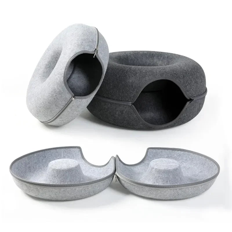 Donut Cat Tunnel Interactive Cat Bed Dual-use Indoor