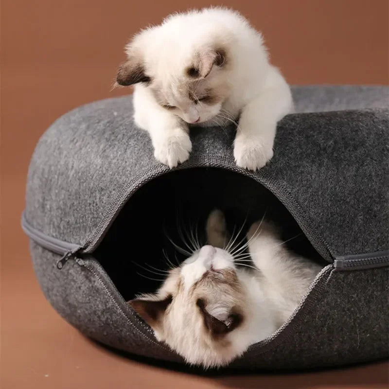 Donut Cat Tunnel Interactive Cat Bed Dual-use Indoor