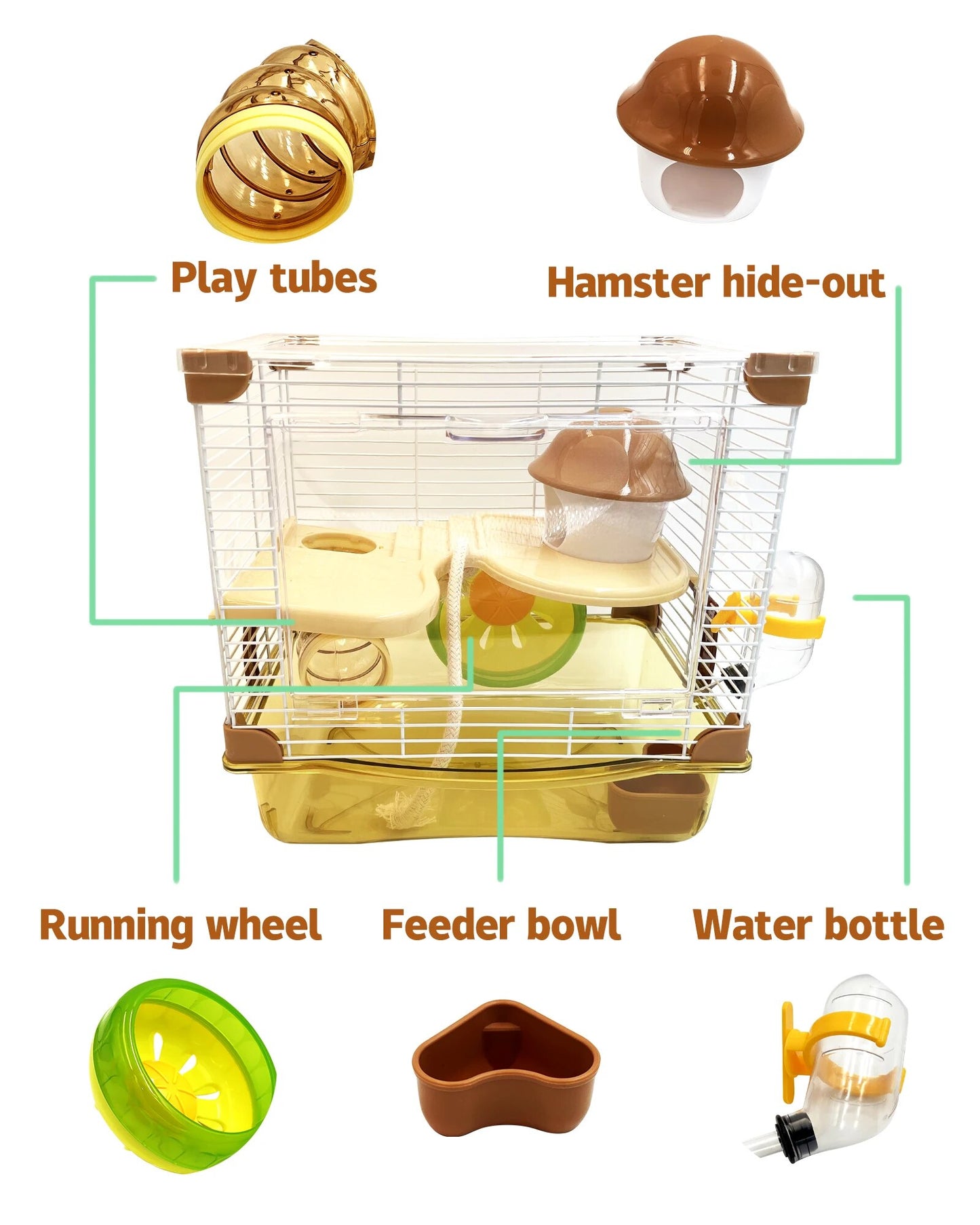 Easy-Start Hamster Haven: 2-Layer Transparent Cage - specialneedspetshop