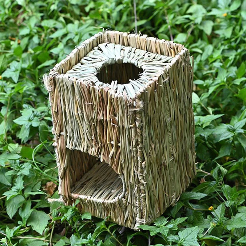 Foldable Woven Rabbit Cages  Grass Chew Mat House Bed