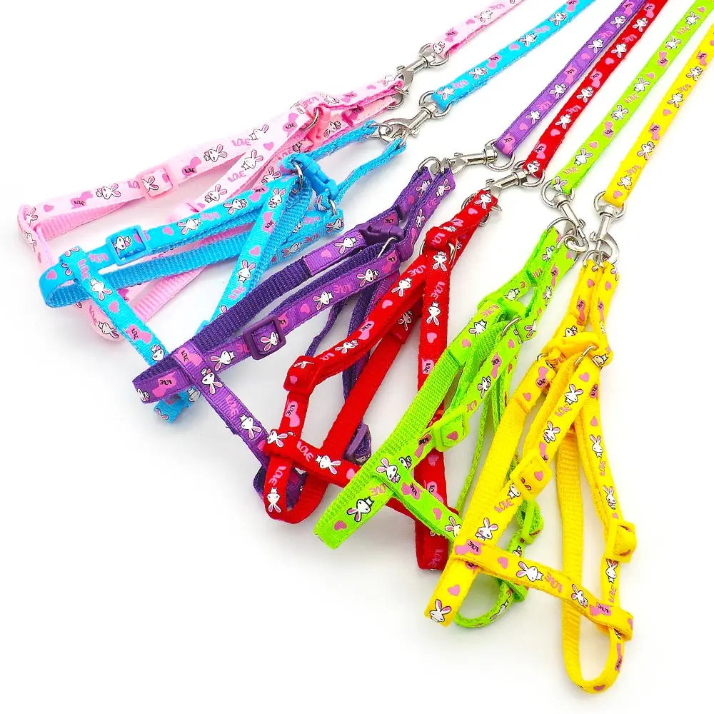 24pcs Adjustable Rabbit Harness Leashes