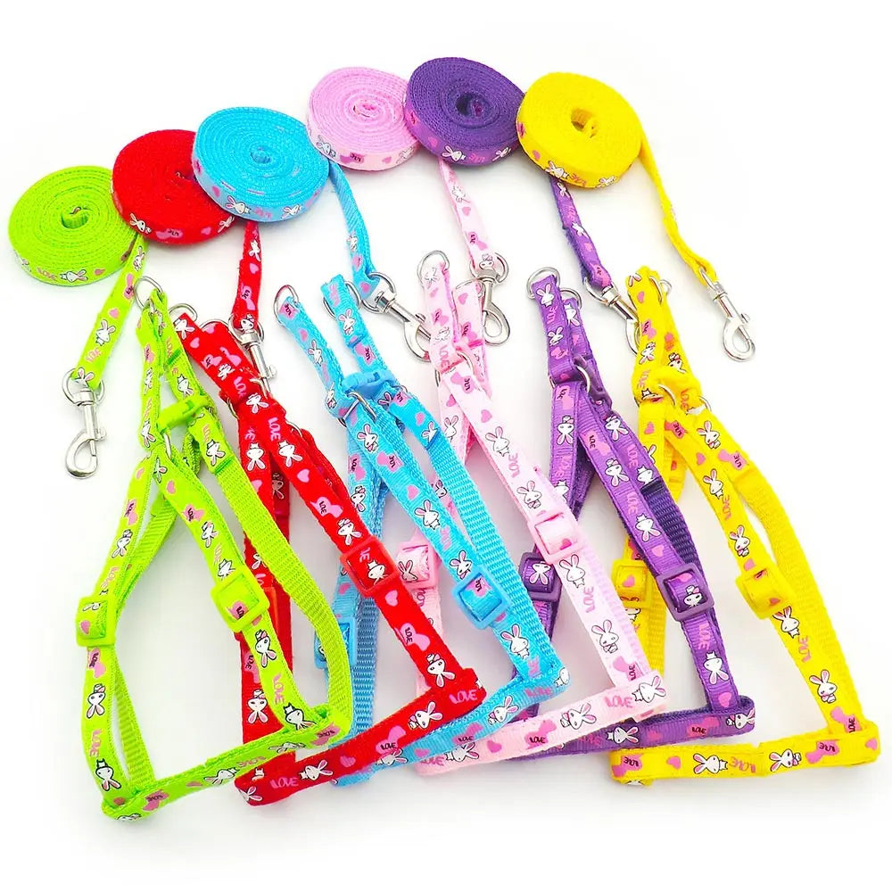 24pcs Adjustable Rabbit Harness Leashes