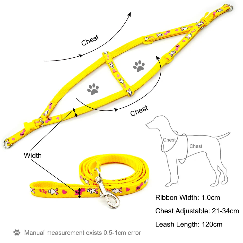 24pcs Adjustable Rabbit Harness Leashes