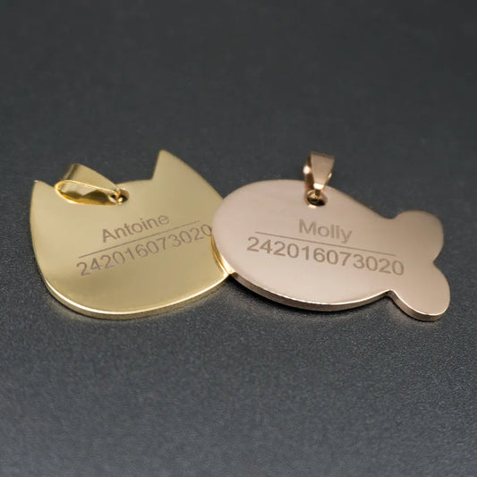 Customized Dog, cat ID Tags Metal Name Tags  Anti-Lost Pet Nameplate For Dogs Engraving fee included