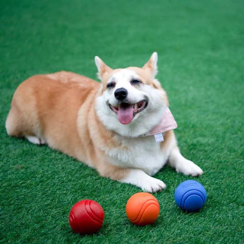 Dog Ball Indestructible Chew Rubber Ball with String Interactive