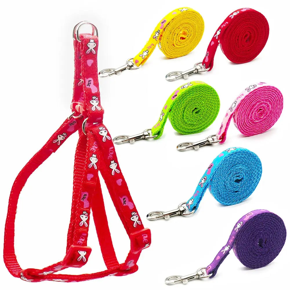 24pcs Adjustable Rabbit Harness Leashes