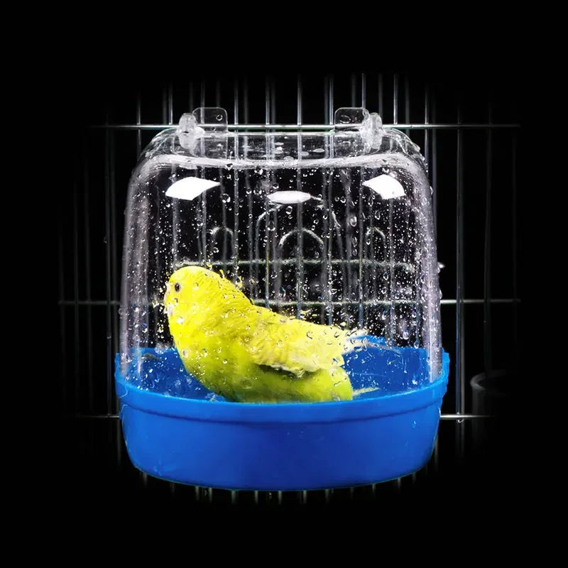 Bird Bathtub Shower Box  Plastic Case Water Bath Tub   Hanging   Cage Accessories