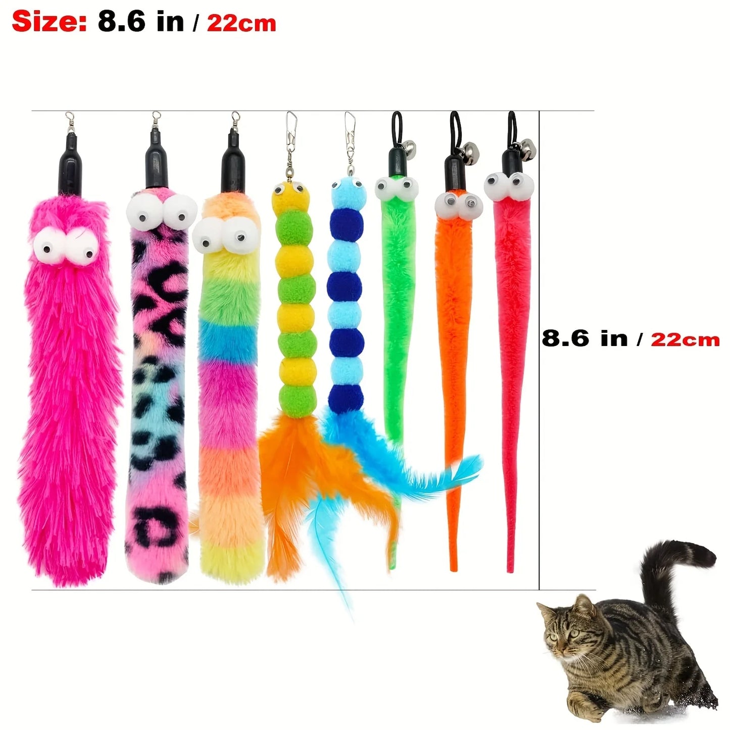 9 PCS Cat Wand  s Interactive Cat Toys