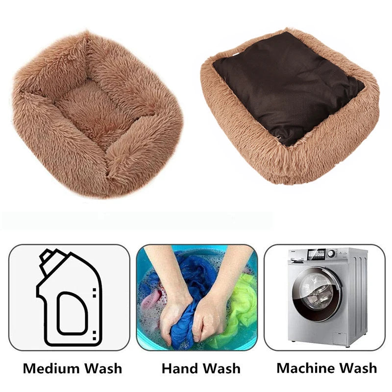 Rectangle Plush Dog Bed Winter Warm, Small Medium Big Cat Dog Bed