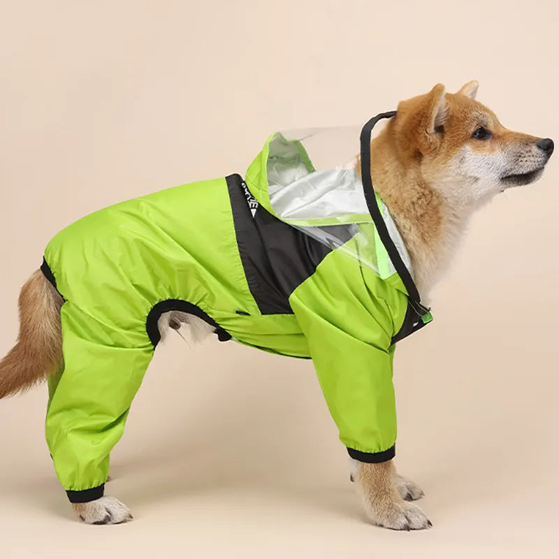 Dog Raincoat Waterproof Transparent Hooded Jumpsuit - specialneedspetshop