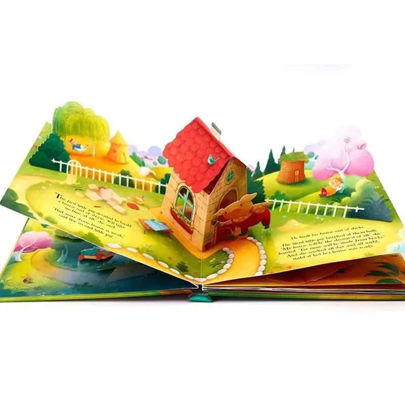 Pop-Up Three Little Pigs English 3D  Kids Reading Book