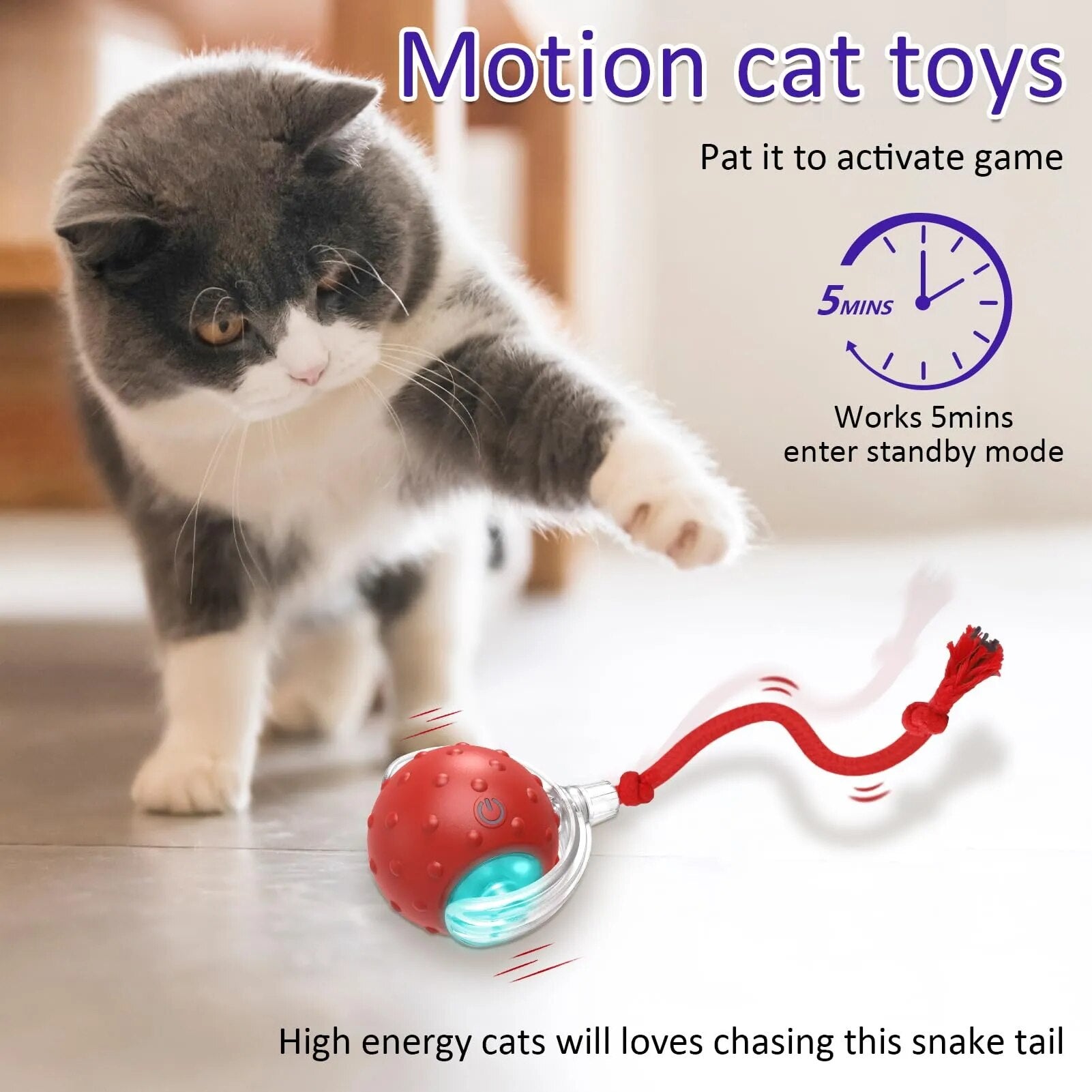 Cat Rolling Ball Bird Chirping Toy Motion Sensor  Random - specialneedspetshop