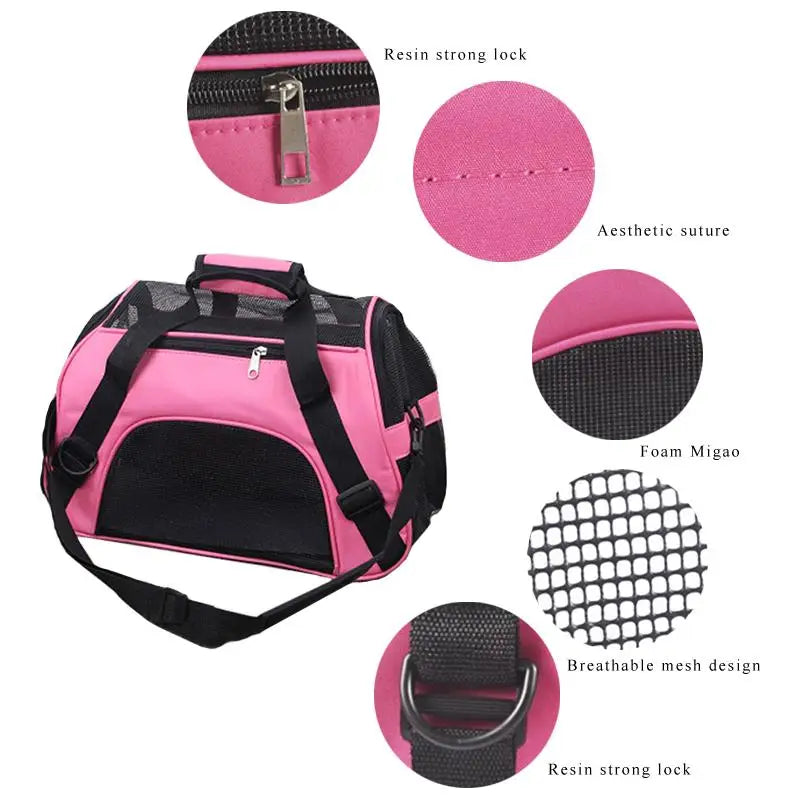 Soft-Sided Carriers Portable  Mesh Breathable Dog Cat Carrier