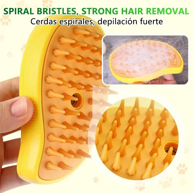 Cat Steamy Brush Dog Massage Comb Built-in Electric Water Spray Soft Silicone Pet Hair Removal