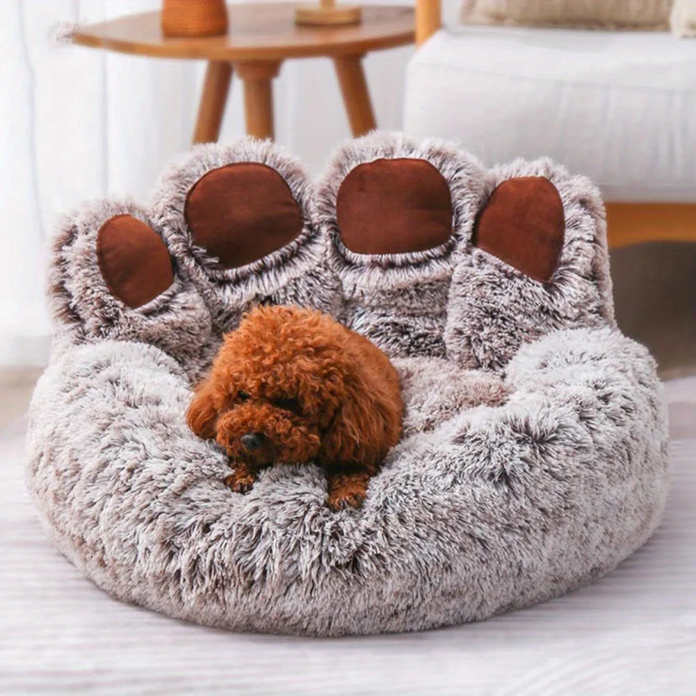 Dog Bed Cat Pet Sofa Bear Paw Shape Comfortable Cozy Sleeping Beds For Small Medium Large