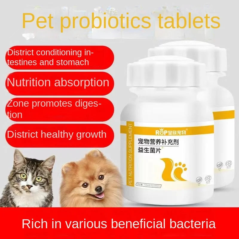 Probiotics 200 tablets dog cats diarrhea and vomiting health care promote digestion