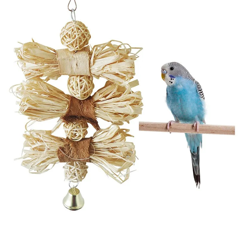 Natural Wooden Blocks Bird Chewing Toy - specialneedspetshop