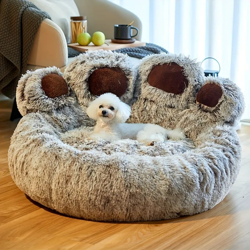 Dog Bed Cat Pet Sofa Bear Paw Shape Comfortable Cozy Sleeping Beds For Small Medium Large