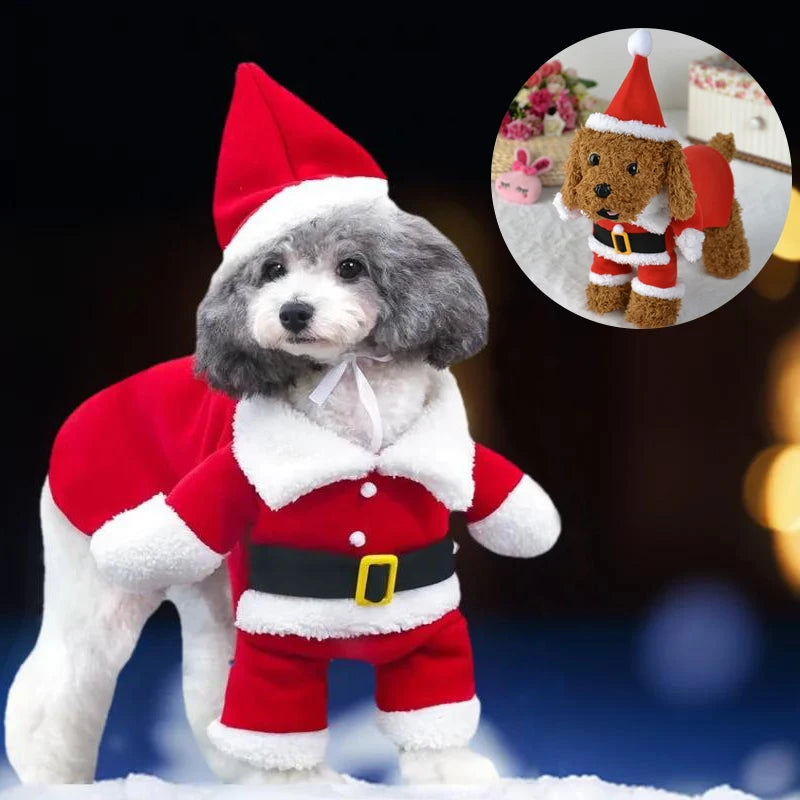 Christmas Dog Costume For Small Dogs Cat  Santa Claus  Jumpsuit