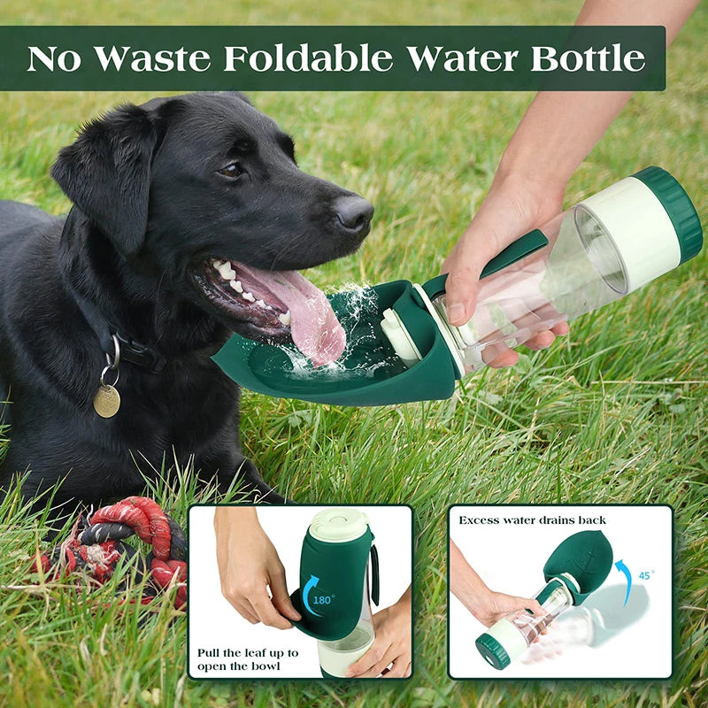 Portable Dog Water Bottle Food Container 2 In 1 Leakproof