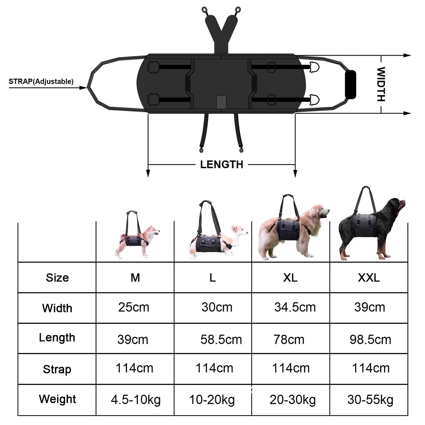 Dog Sling Carrier  Legs Support & Rehabilitation Dog Lift Harness