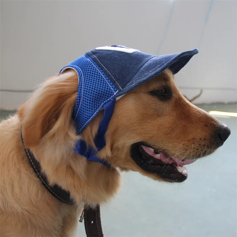 Dog Sunscreen Baseball Cap Outdoor with Ear Holes Adjustable  Small and Medium Dog