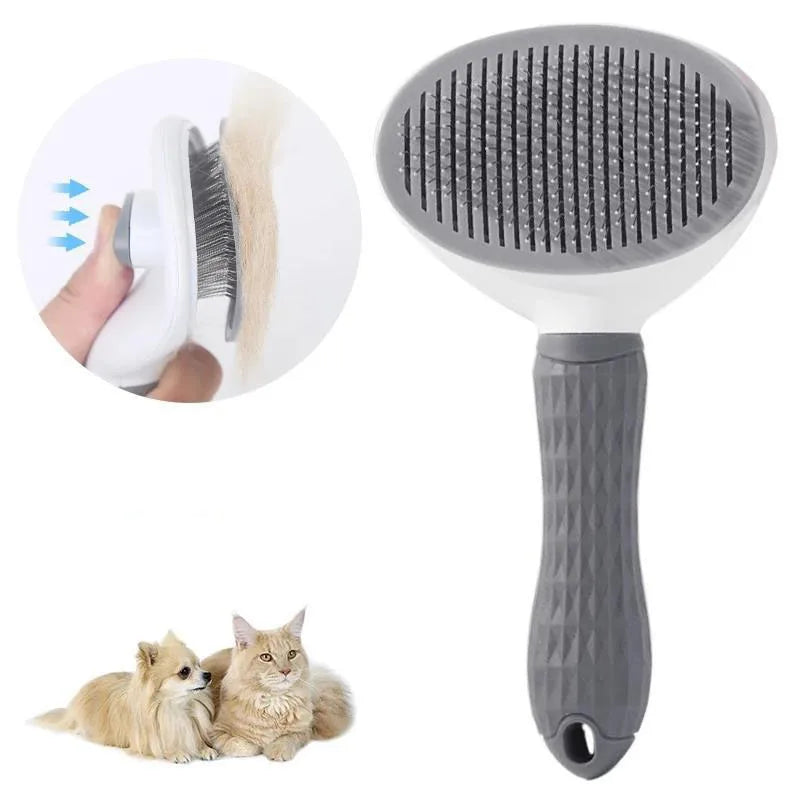 Stainless Steel Hair Remover Brush for Dogs and Cats, Non-slip c