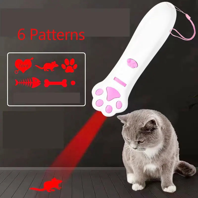 Laser Cat Teasing Stick 5 Modes + Red Dot LED Light Pointer