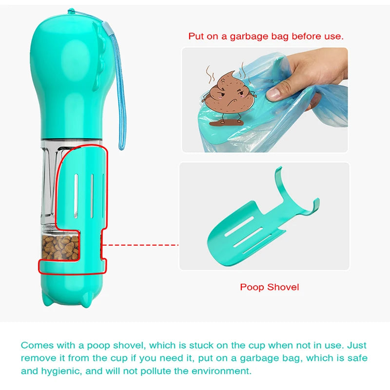 Portable Cat Dog Water Bottle 3 In 1 Leak Proof