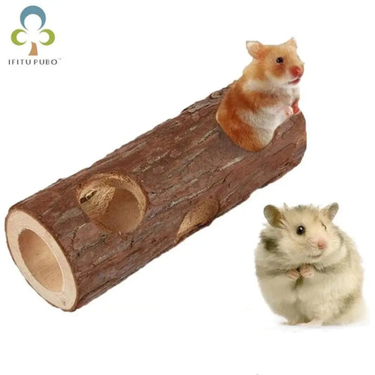 Hamster  Wooden Tunnels   Bite-resistant Hideout Toy For Indoor Cats Dogs