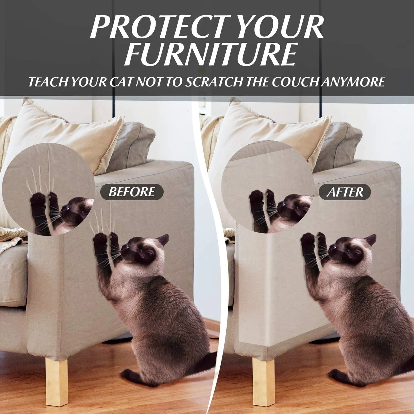 Cat Scratch Furniture Protector, Scratch Repellent Pad