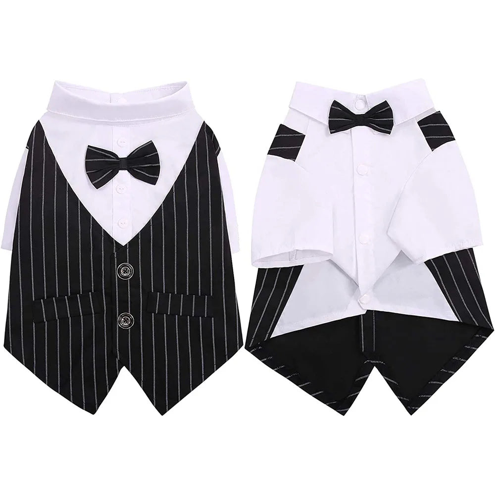 Boy Dogs Tuxedo Suit with Bow-tie