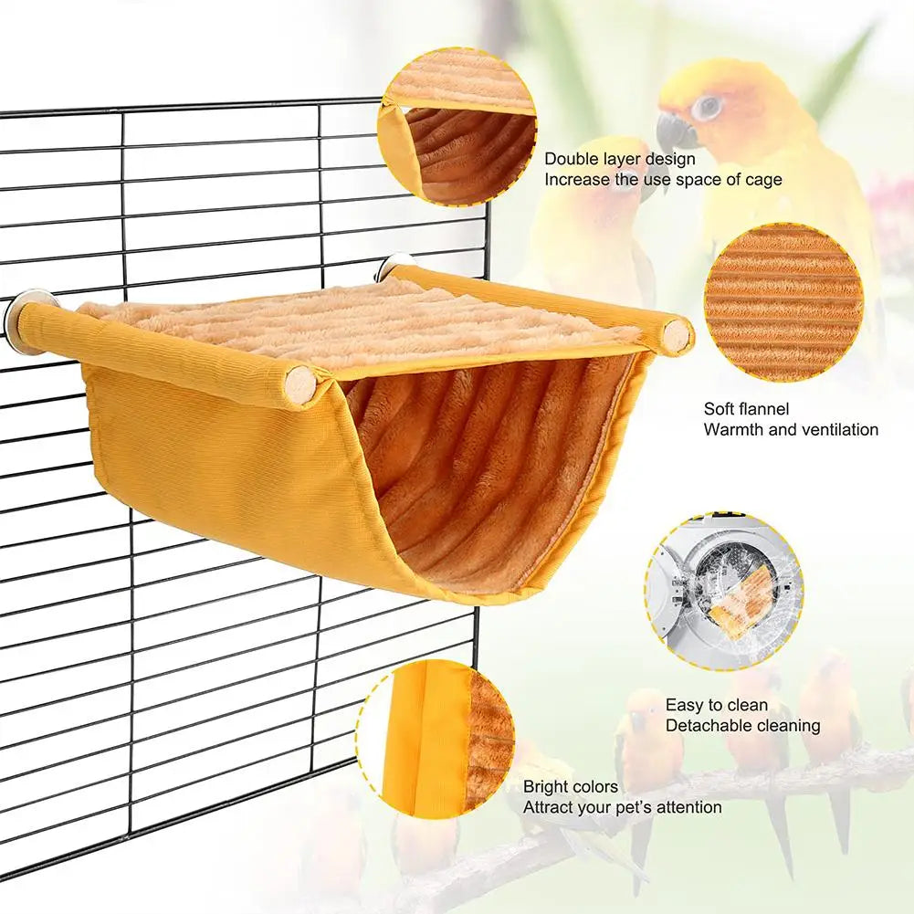 Bird Hanging Hammock Warm Nest Bed Removable Washable