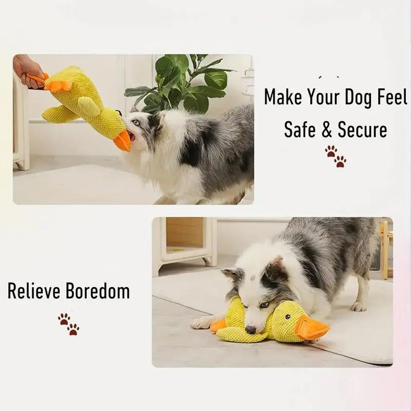 Plush  Dog Calming Duck Chew Toy Squeaky