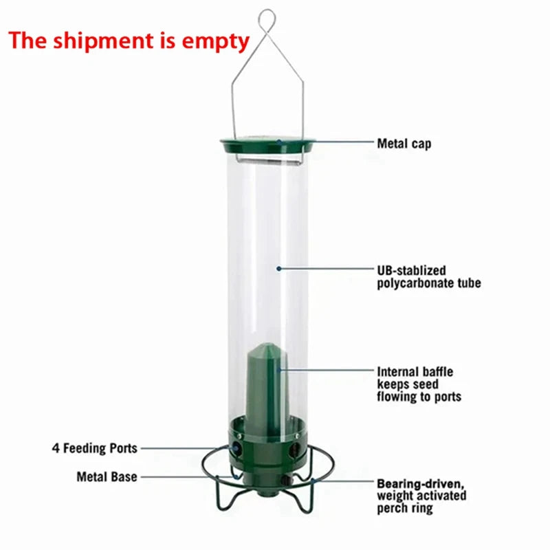 Outdoor Squirrel-Proof Hanging Bird Feeder Multiple Holes Bird Feeder