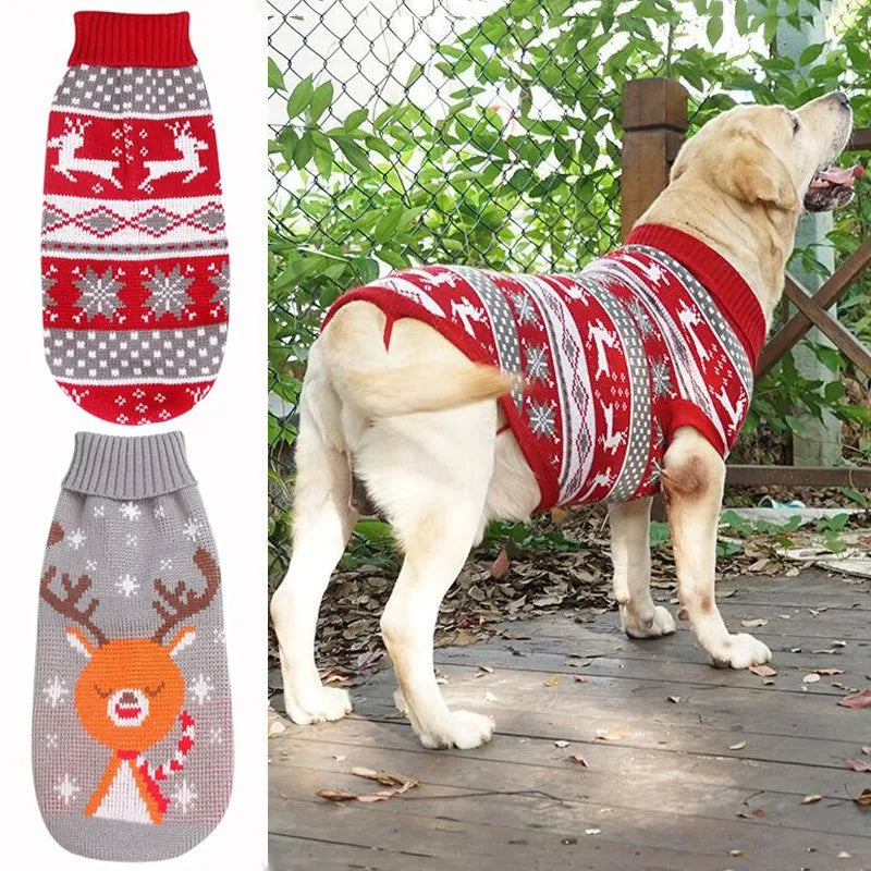 Dog Stripes Sweaters Winter  for Medium Large Dogs