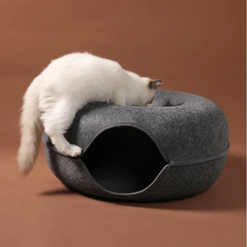 Donut  Cat Tunnel Interactive  Cat Bed Dual-use Indoor