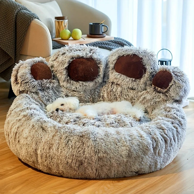 Dog Bed Cat Pet Sofa Bear Paw Shape Comfortable Cozy Sleeping Beds For Small Medium Large