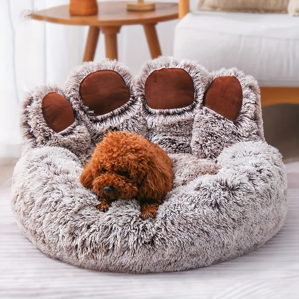 Dog Bed Cat Pet Sofa Bear Paw Shape Comfortable Cozy Sleeping Beds For Small Medium Large