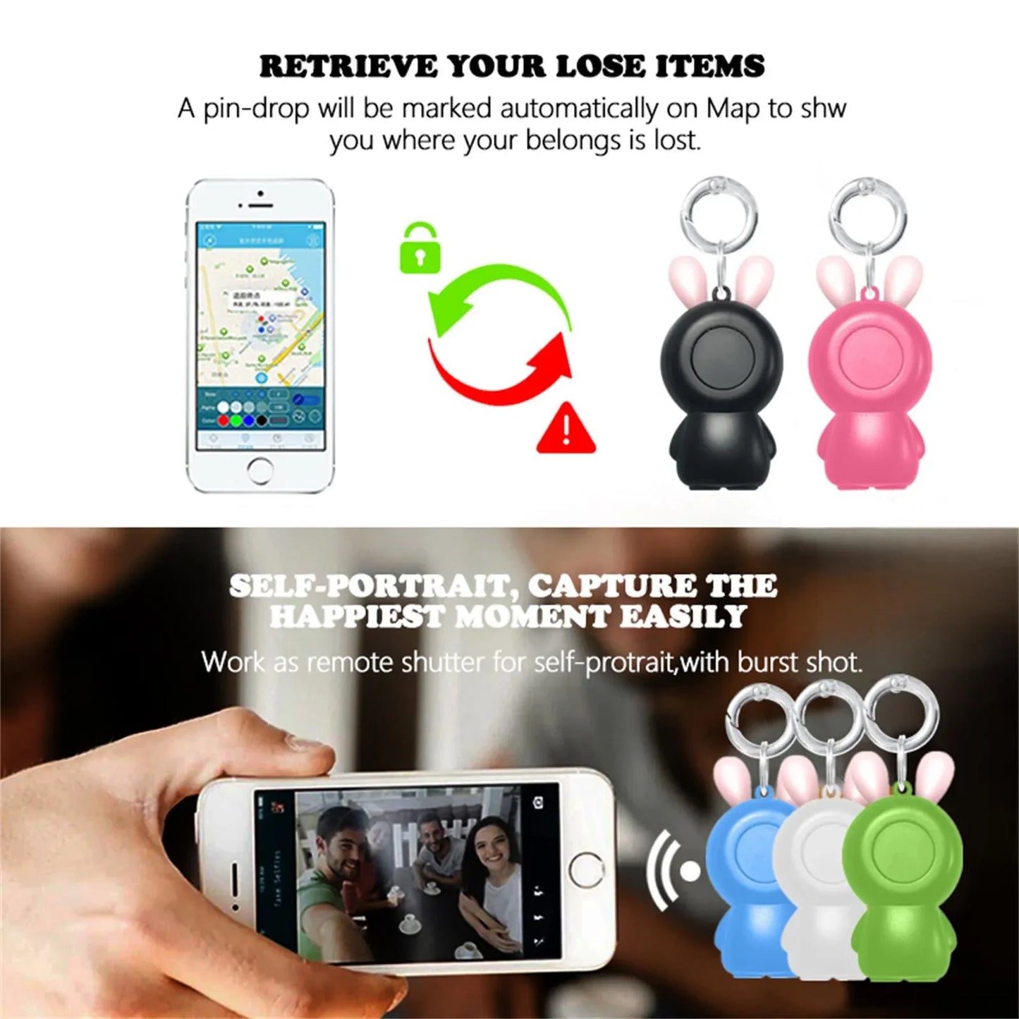 Mini Smart GPS Tracker Key Finder Locator Wireless Bluetooth Anti Lost Alarm Sensor