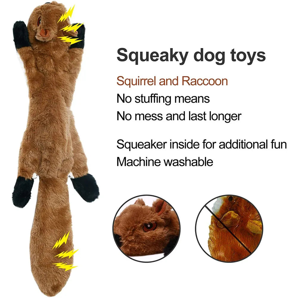 Animal No Stuffing Dog Toy with Squeakers Durable   Plush   Dog Chew