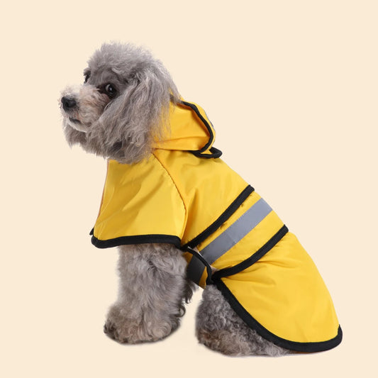 Large Dog Waterproof Raincoat  Adjustable    Hoodies with Strip Reflective