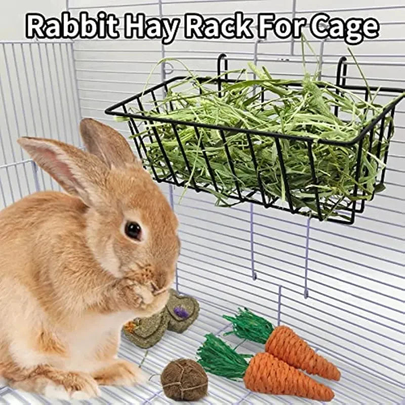 Rabbit Metal  Hay Rack Multi-Function Feeder Racks Guinea Pig Bunny