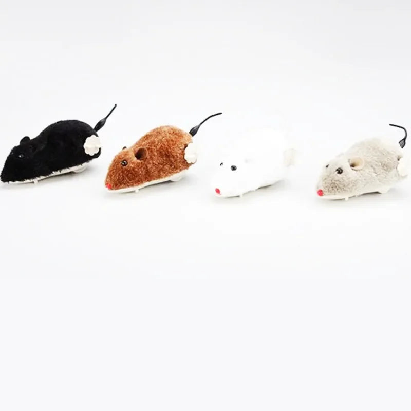 Lifelike Plush  Running Rat Toy for Cats Dogs   Random Color