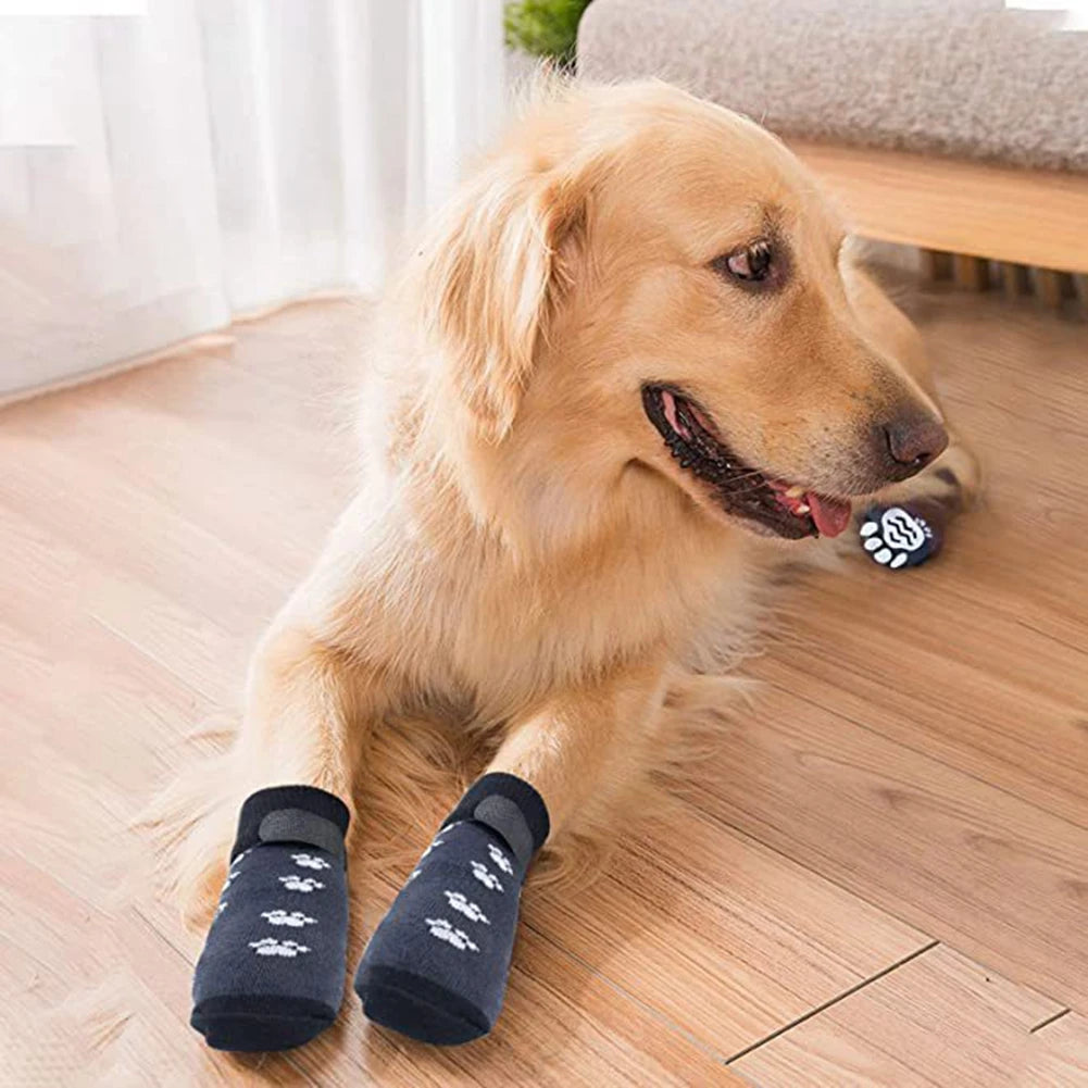 Anti-Slip Dog Socks 4pcs Paw Protector Traction Indoor Wear