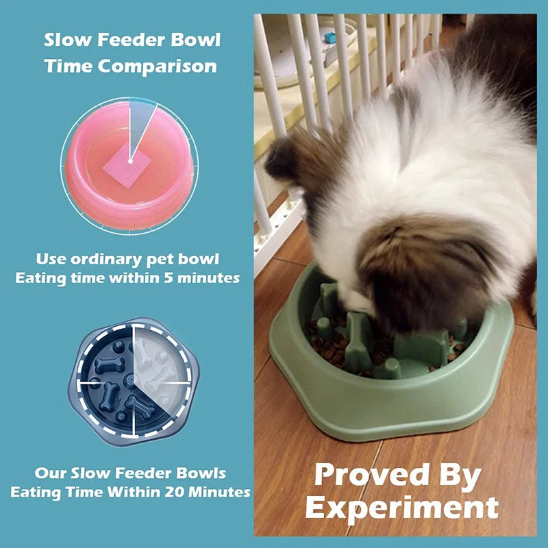 Slow Food Bowl for Small Dogs Choke-proof  Feeder Bowls Non-slip