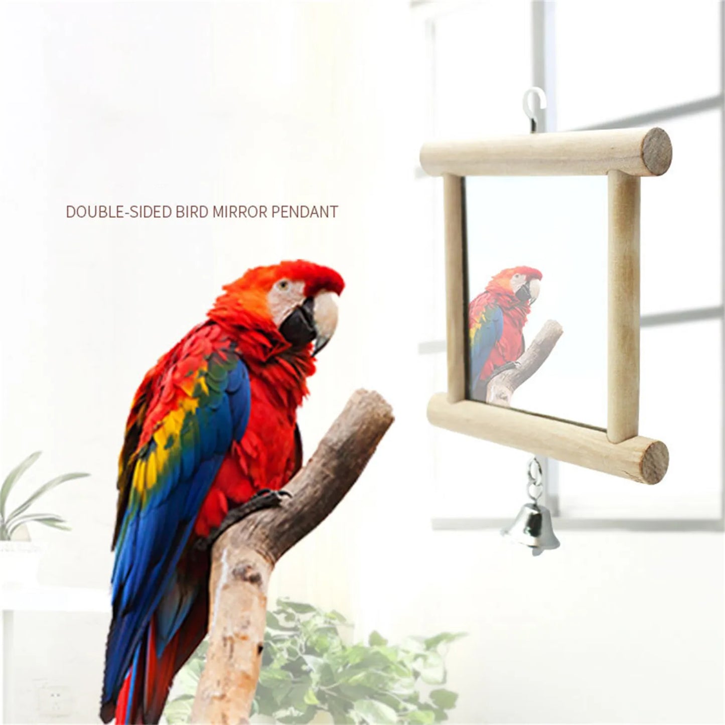 Bird Mirror With Bell - specialneedspetshop