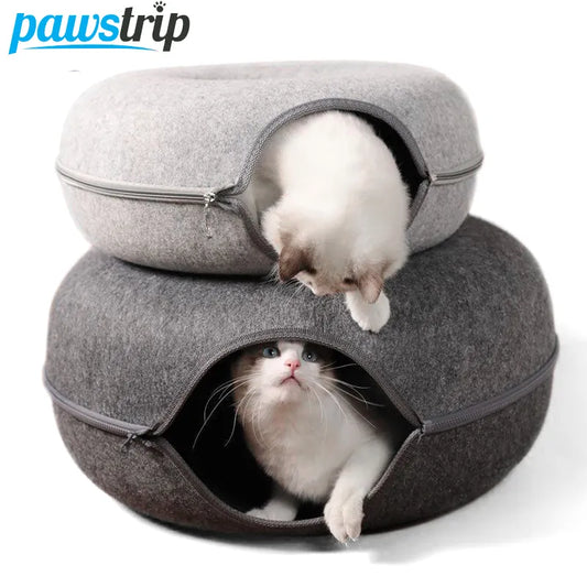 Donut Cat Bed for 2 Cats Pet Cat Tunnel