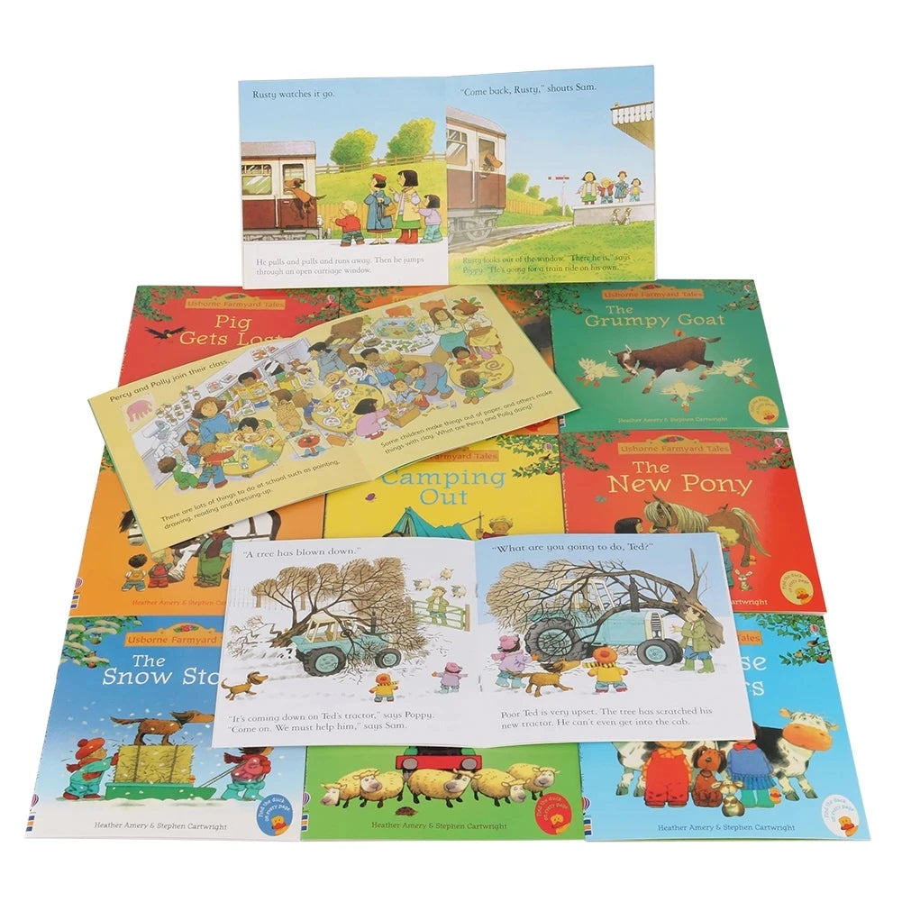 15x15cm Usborne Farmyard Tales Series Children Baby Famous Farm Story English Picture Book Parent Child Reading